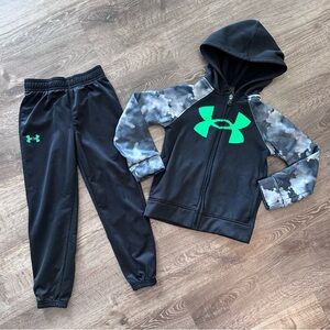 Under Armour Black and Green Kids Matching Set
